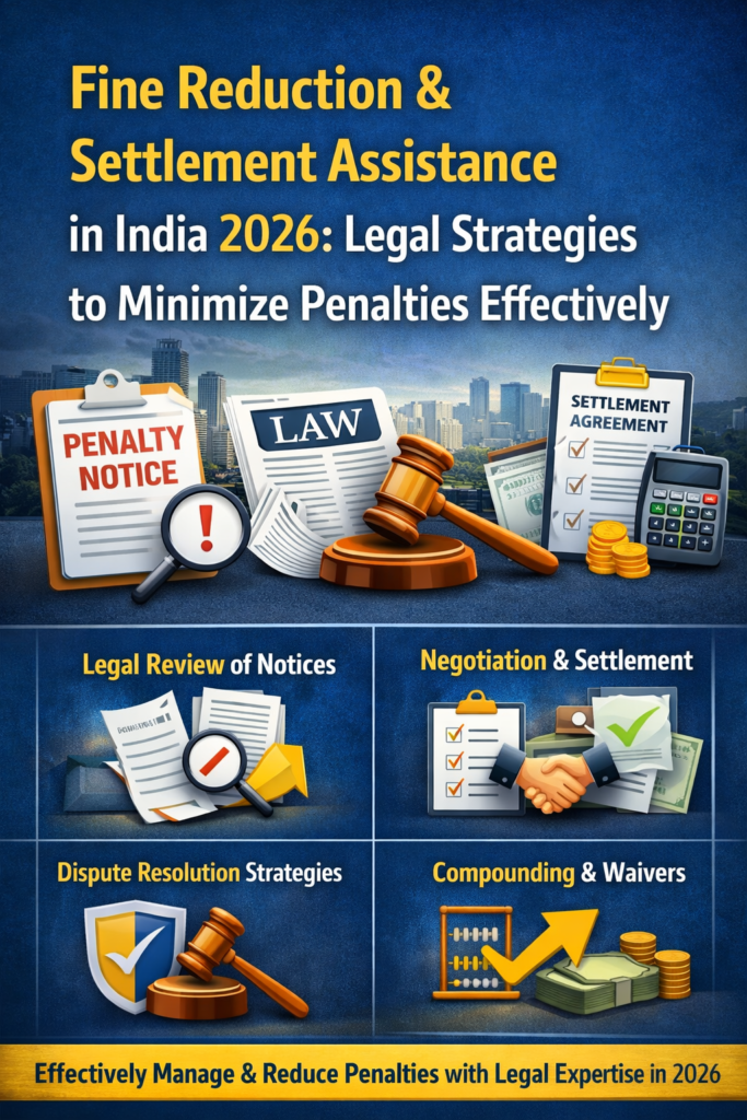 Fine Reduction & Settlement Assistance in India 2026: Legal Strategies to Minimize Penalties Effectively